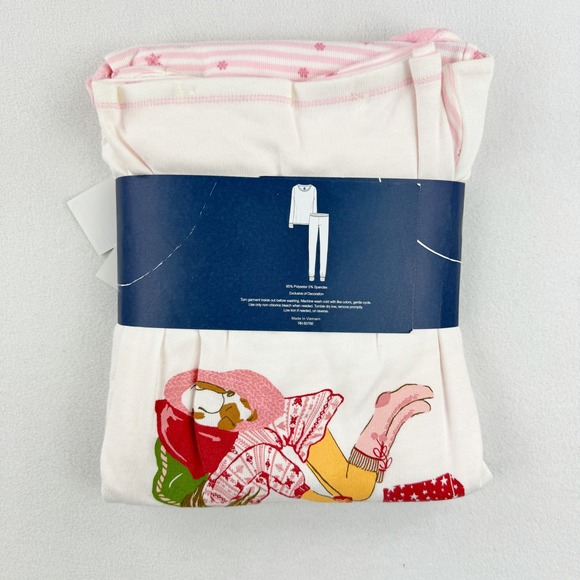 New JANE AND BLEECKER 2 Piece Holiday Pajama Set Size M Womens Pink Xmas - Picture 3 of 4